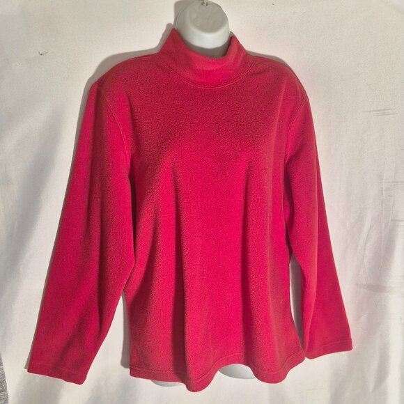 BLAIR red fleece sweater/jacket, turtleneck, in size Large - Picture 2 of 12